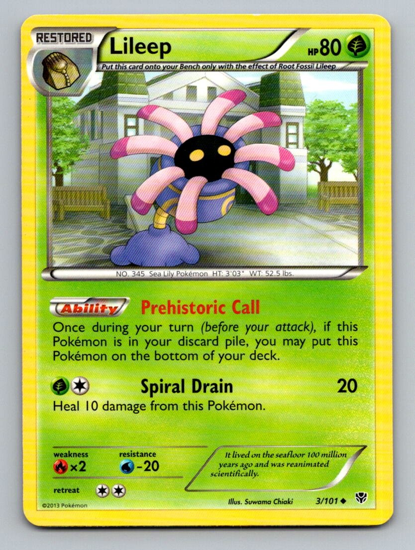 Lileep 3/101 Uncommon Plasma Blast Pokemon Lightly Played