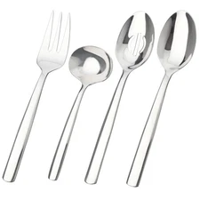 Ginkgo International Simple 4-Piece Stainless Steel Hostess Serving Set 4 Piece