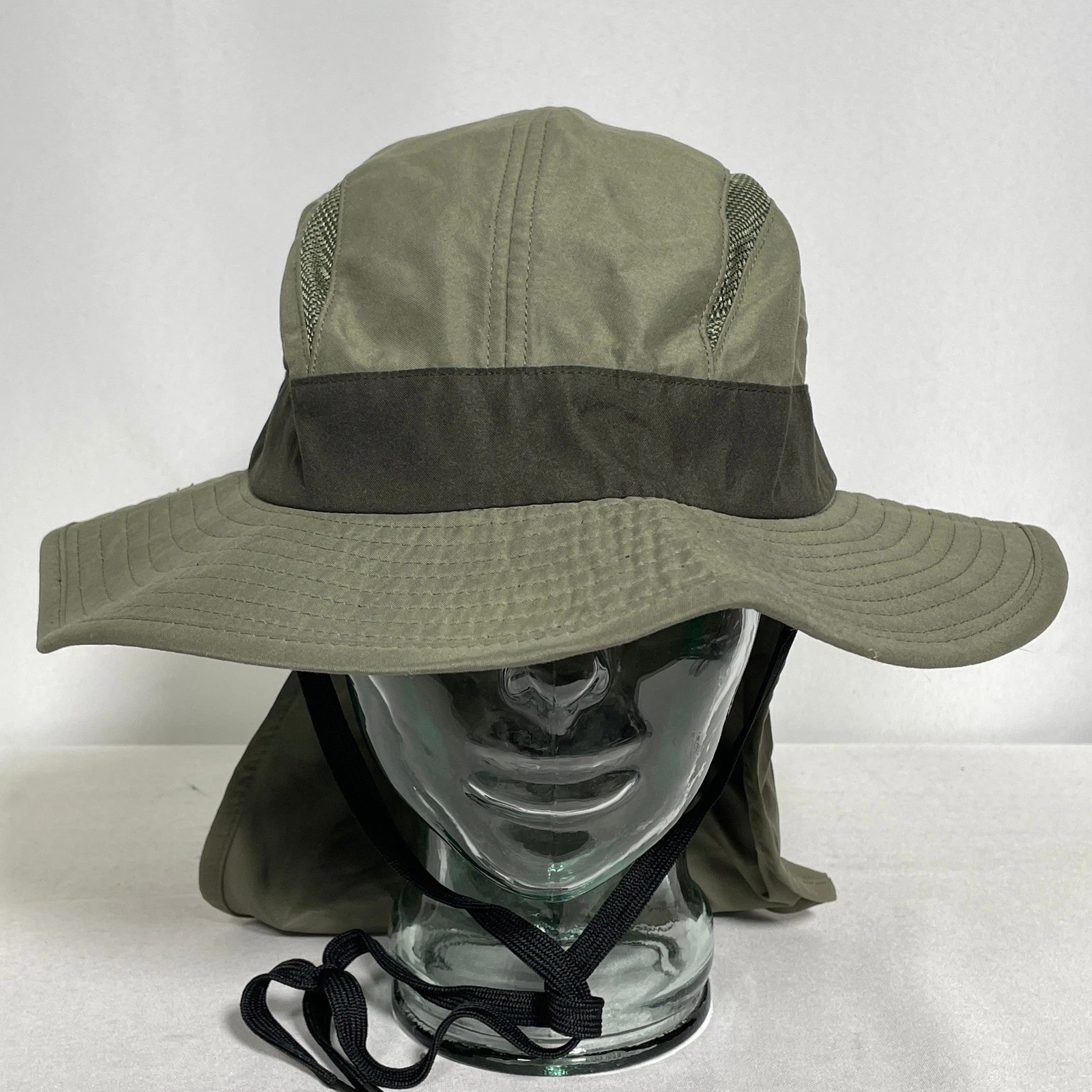 Free Authority Outdoors Olive Green Neck Flap Mesh Vents Sun Hat One Size NWT