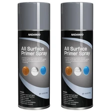 All Surface Primer Spray, -Part Epoxy Primer Matte Gray, 2 Cans, Enhance Adhe...