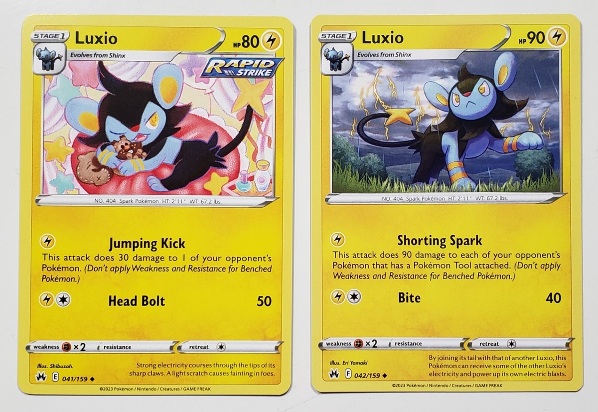 Luxio 41/159 & 42/159 - LP - Crown Zenith Pokemon Card - Shibuzoh Art