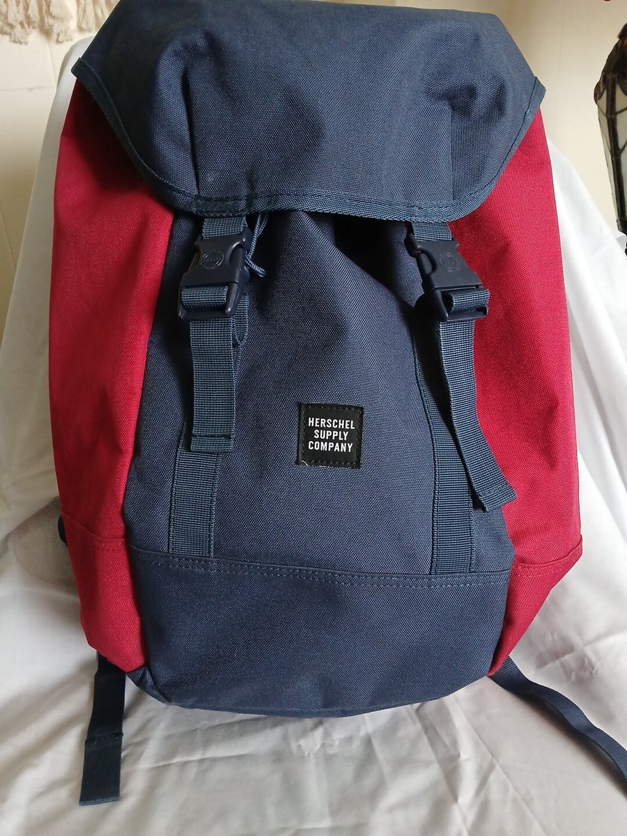 Herschel Supply Co. Backpack Blue And Red Travel Bag School Bookbag Great  Cond.