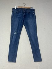 7 For All Mankind Straight Leg Womens Jeans Blue Wash Size 25 See Pics USA Made