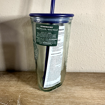 NEW Starbucks Recycled Glass Triangle Bottom Cold Cup Tumbler 16 oz Grande  | eBay