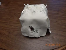 New Beige 100% (Polyester) Artno Embroidered Flower Tissue Box Cover, CL23038 