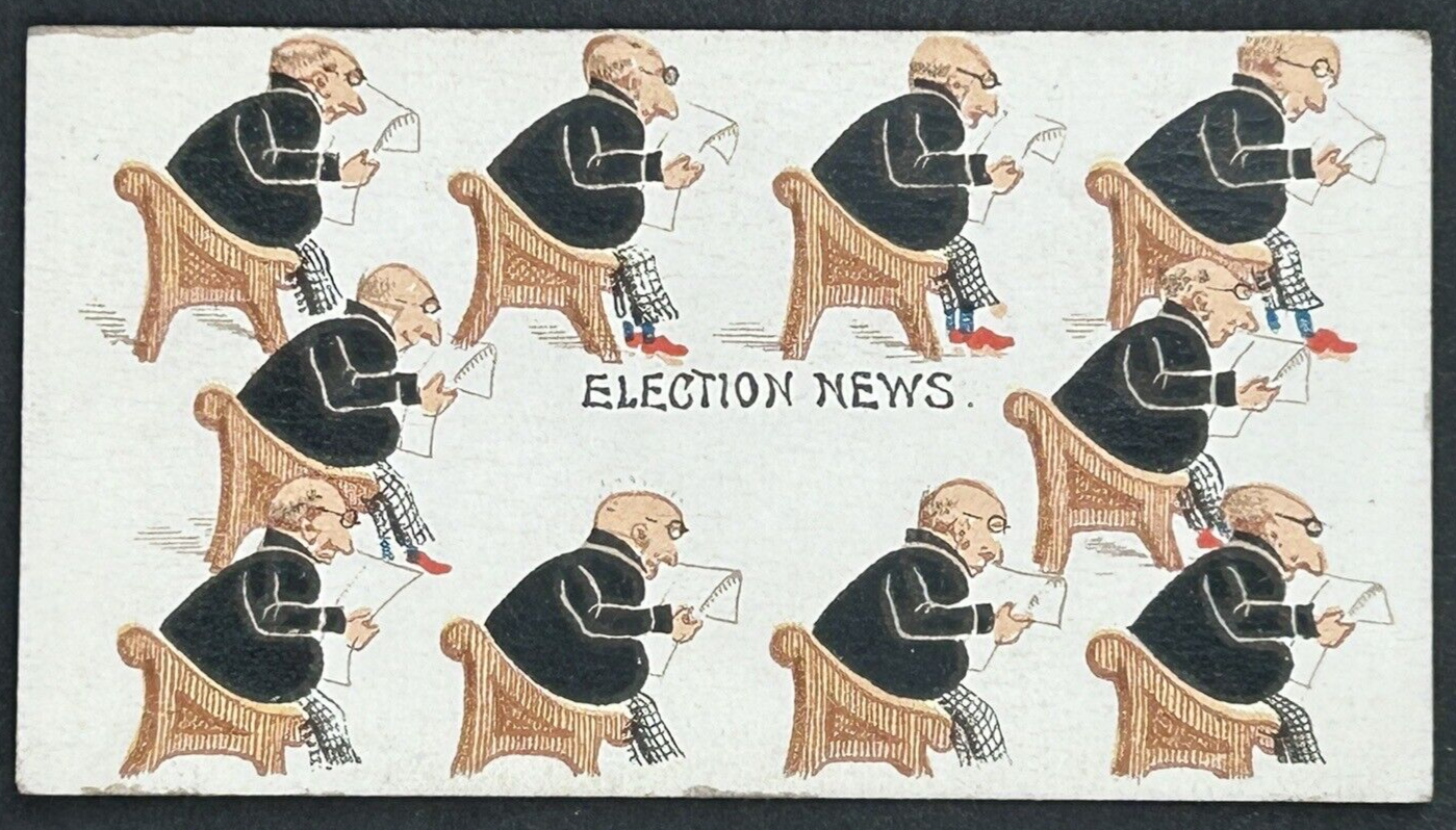 Antique Kinney Bros. Cigarette Card Harlequin Cards Series Election News