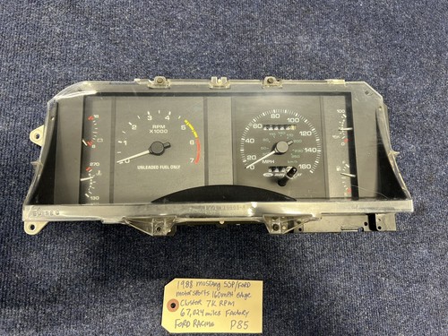 1987-89 MUSTANG 160 MPH GAUGE INSTRUMENT CLUSTER FORD MOTORSPORT Oem Gt Lx Cobra