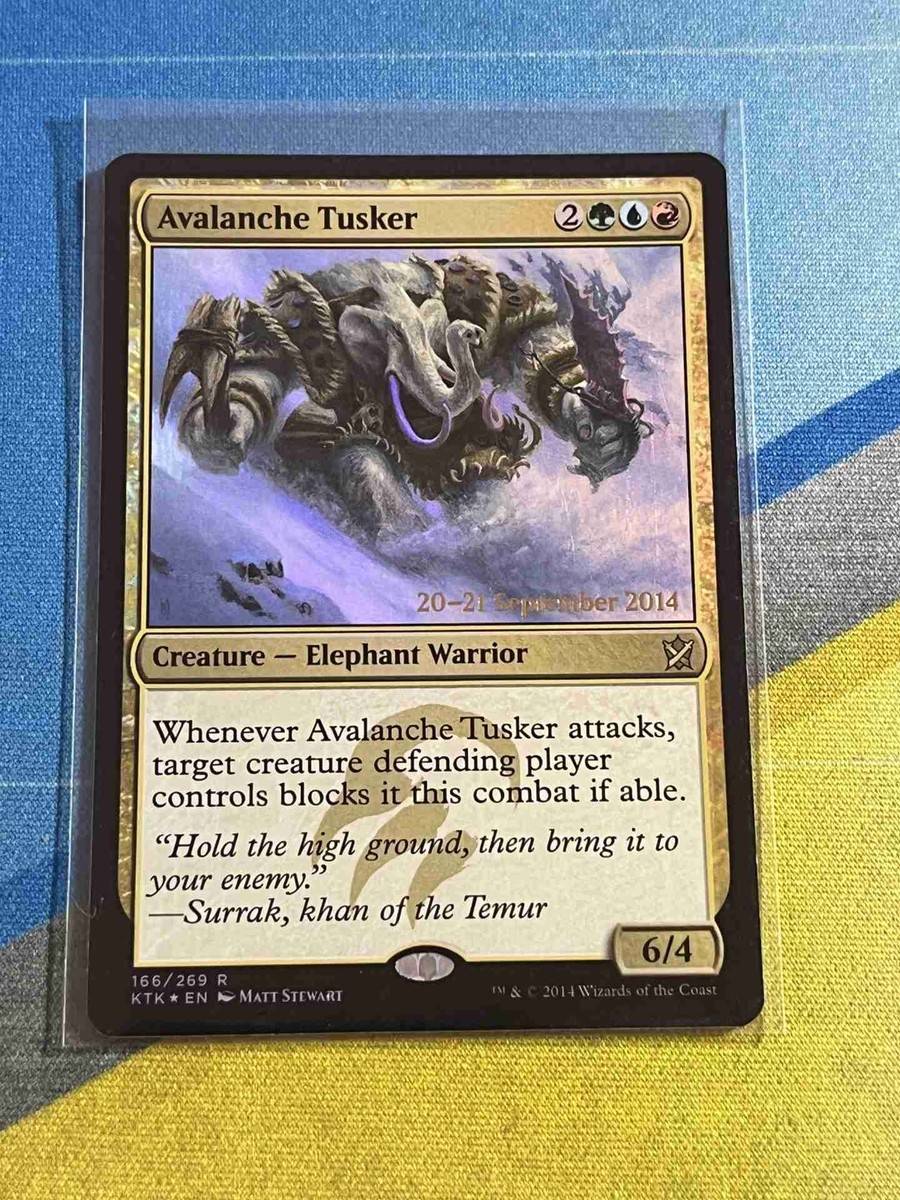 mtg prerelease promo cards Magic the Gathering MTG Khans of Tarkir Prerelease Promo AVALANCHE TUSKER  Foil