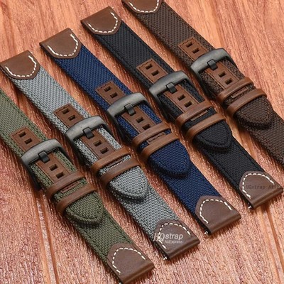 Leather Nylon Canvas Watch Strap Quick Release Replacement Bands For GT4 GT3 Pro