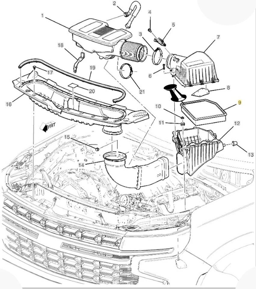 84121219 Elemento purificador de aire OEM Escalade Suburban Silverado Tahoe Sierra Yukon Foto 2 de 4