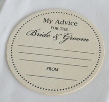 100 Wedding Advice Coaster Bride Groom Environmentally Friendly Eco Round