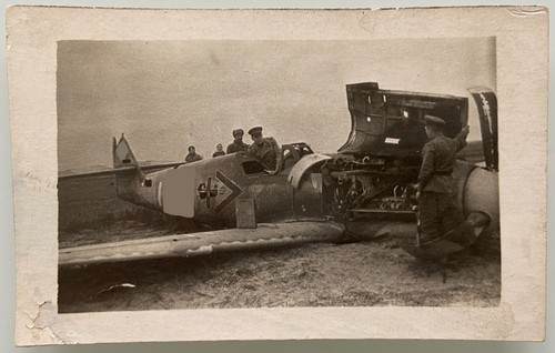WWII Captured Messerschmitt me 109 German Fighter Plane Original Vintage Photo