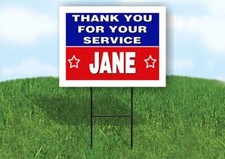 JANE THANK YOU SERVICE 18 in x 24 in Yard Sign Road Sign with Stand