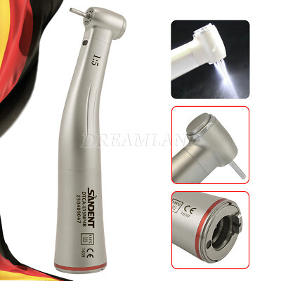 Dental 1:5 Fiber Optic LED Handstück Winkelstück rot SANDENT CE