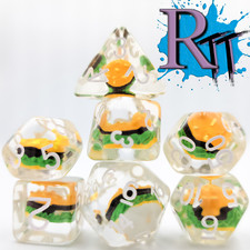 7pcs/Set Hamburger Food Polyhedral Dice DND RPG MTG Role Playing Game Tabletop