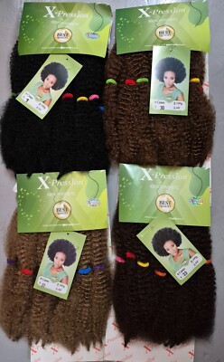 Xpression Ceres Kinky Curly Afro Twist Braids Crochet Hair Extensions 100g - 60'