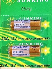 2 pc Sunking A23 12v Alkaline Battery MN21 MN23 23AE 21/23 GP23 23A 23GA