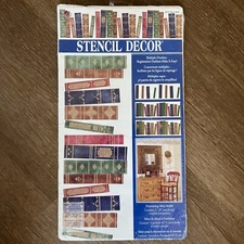 Vintage Plaid Craft Stencil Decor Brand New 1997 Painting  Books Library Shelf