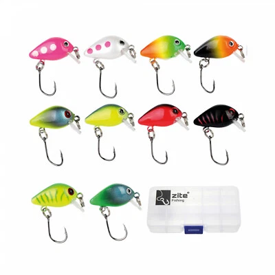 Neon Mini Wobbler Set Ultra Light Forellenwobbler UV-aktiv in Box Zite Fishing