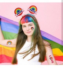 Rainbow Headband Gay Pride Month LGBT Headdress Parade Party Rainbow Love Color