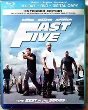 Fast Five,with Slip Cover(Blu-ray/DVD, 2011, 2-Disc Set,No Digital Copy)