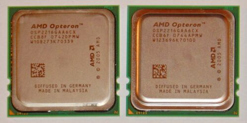 Lot 2x AMD Opteron Dual Core 2.4 GHz 2216 HE Server CPU OSP2216GAA6CX Socket F - Picture 1 of 1
