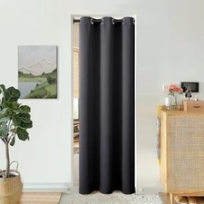 Door Curtain for Doorway, Closet Door Curtain for Open 34W x 80L Dark Grey