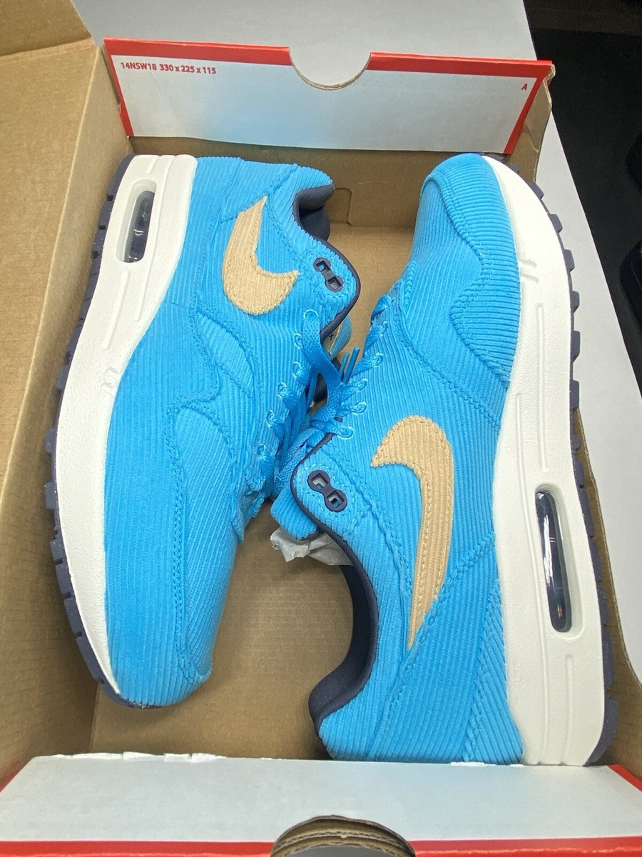 Size 10.5 - Nike Air Max 1 Premium Baltic Blue Corduroy | eBay
