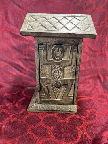 Unique Frog Design Carved Bird House Rustic Hand Carve Wood 10.5" -- 7271 - 第 2/9 張圖片