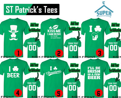 Customize St Patrick's Day Tees Irish Drinking Party Clover St Patty Shamrock 4