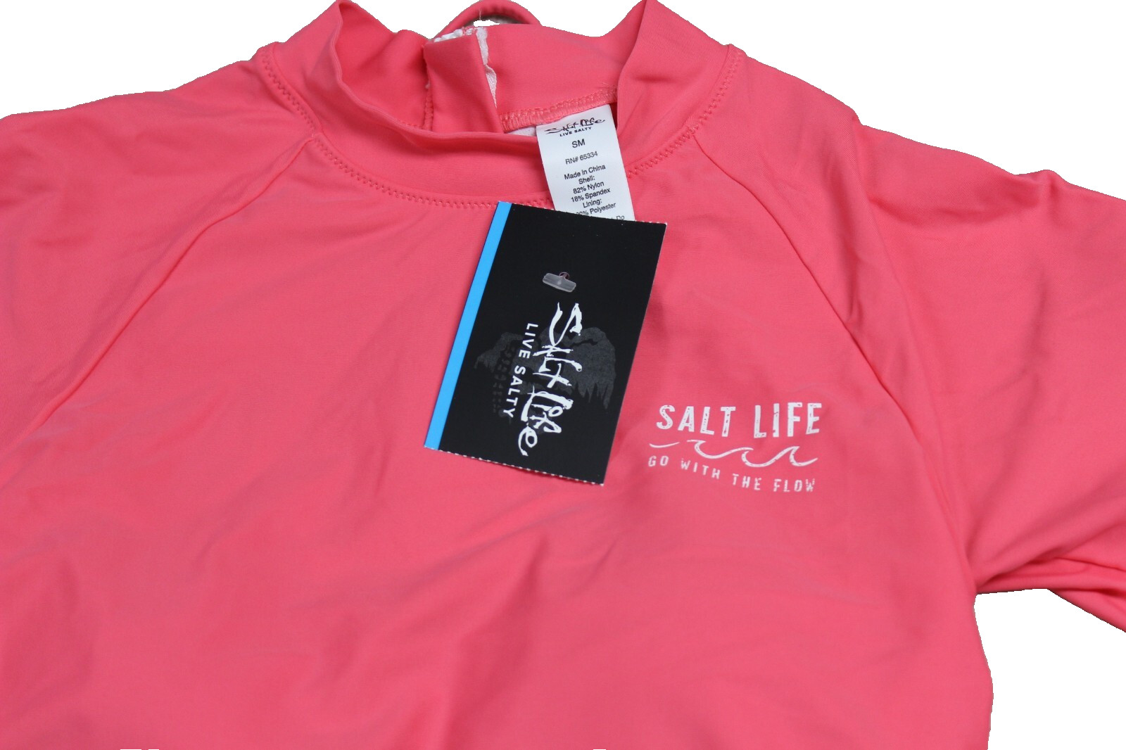 Salt Life PINK Rash Guard Swim Shirt Beach Crop Top Women Small NWT