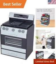 Lil’ Jumbl Wooden Play Oven | Gourmet Chef’s Kitchen Playset with Pretend Ove...