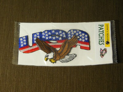 CATHY'S TREASURE 4 3/4'' WIDE USA FLAG EAGLE PATCH NEW