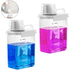 1-2X Waschpulverbehälter mit Deckel Waschpulver Aufbewahrungsbox Waschmittelbox