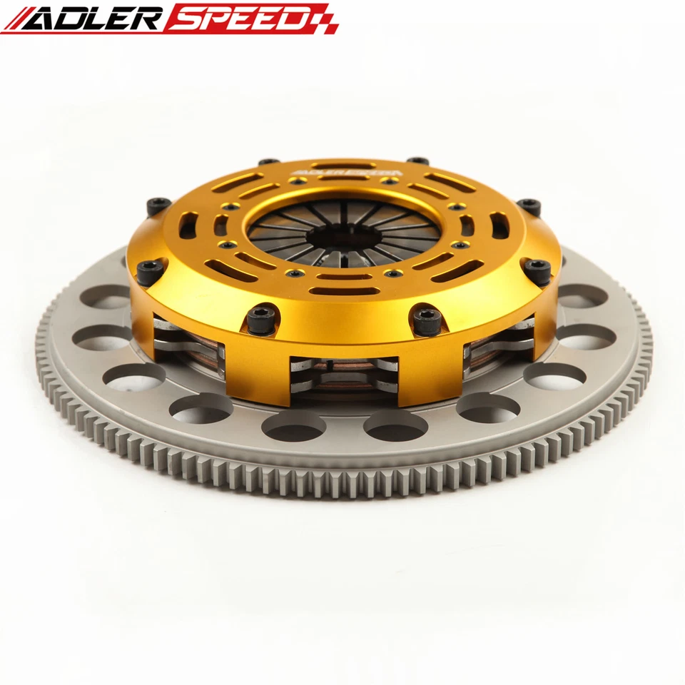 Racing Twin Disc Clutch Kit + Flywheel For 89-99 NISSAN 240SX 2.4L KA24E KA24DE - Image 2 of 4
