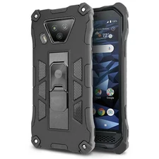 For Kyocera DuraForce Ultra 5G UW E7110 Case Full Body Kickstand +Tempered Glass