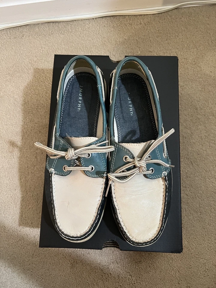 Zapatos de barco Johnston & Murphy Bower de cuero con dos ojos; multicolor para hombre talla 9” Foto 3 de 4