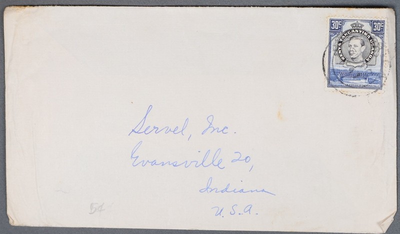 MayfairStamps Tanganyika to Evansville IN Cover aaz_98627