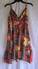 Absolutely It Women's Tropical Orange/Yellow/Green Floral Print Sundress - Sz 3X