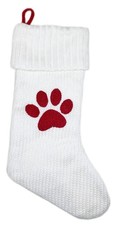 18  Dog Paw Ivory Knit Christmas Stocking Wondershop Target