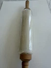 Vintage Milk Glass Rolling Pin Wooden Handles White 19" Early Mid 20th Century