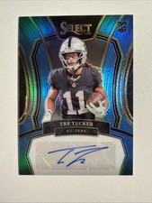 2023 Panini Select Rookie Signatures Tre Tucker Blue /49 Raiders #RSI-TTU