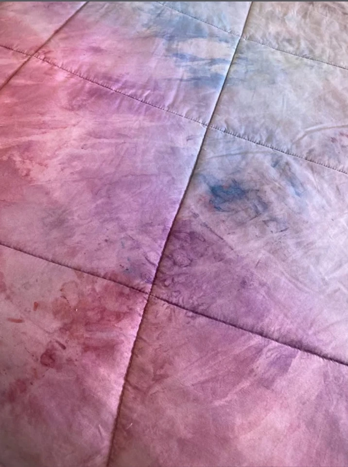 Tie-Dyed Full/Queen Comforter - Upcycled WynRest Microfiber Duvet Insert OOAK - Image 2 of 4