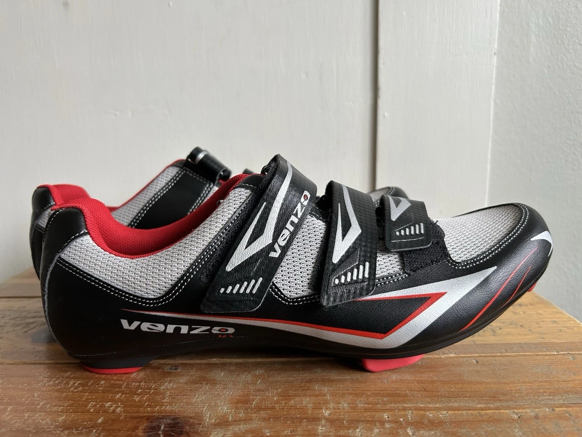 Venzo MX Indoor Cycle Spin Shoes Clips Cleats 3 Bolt Adj 