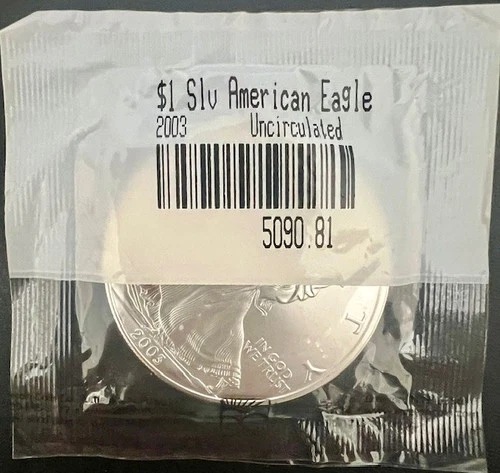 2003 American Silver Eagle 1 Oz Silver Dollar BU Coin Uncirculated Unopened Mint
