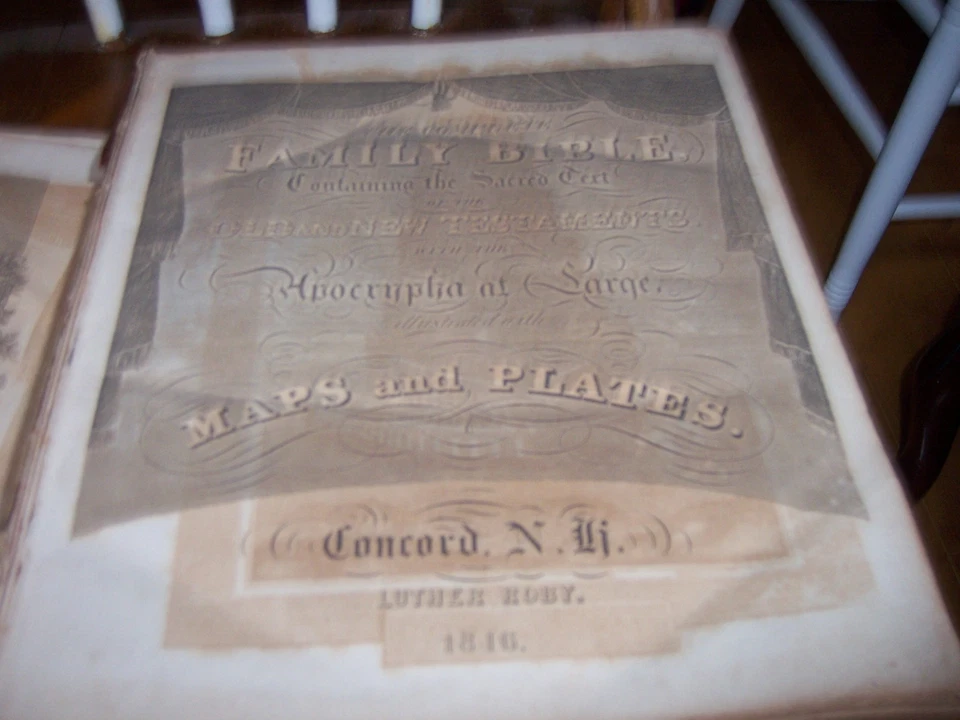 1846 The Complete Family Bible with Apocrypha Foto 4 de 4