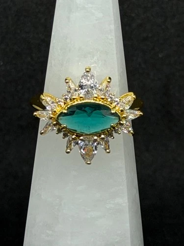 Bomb Party Ring Sz 9 "The Jewel of Cairo" Topaz on Gold Plating video thumbnail