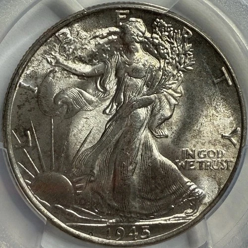 1945 Walking Liberty Half Dollar PCGS MS64 Exact Coin Imaged