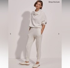 Varley The Slim Cuff Pant 25" Womens Small Ivory Marl DoubleSoft Joggers