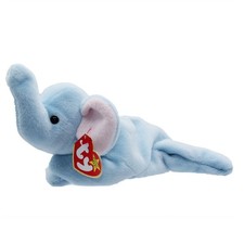 Ty Beanie Baby Peanut - MWMT Elephant light Blue 1995